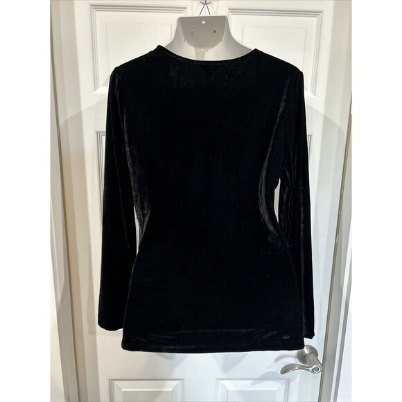 Stretch Black Velour Top Elegant Party Comfort Plus Size 1X Pajamagram - Picture 5 of 8